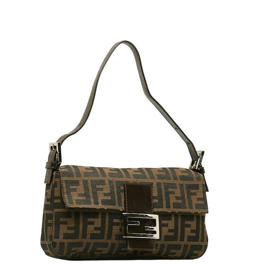 FY ZUCKA MANMABACKET SHOLDERBAG 26424 Brown canvas leather ladies FENDI