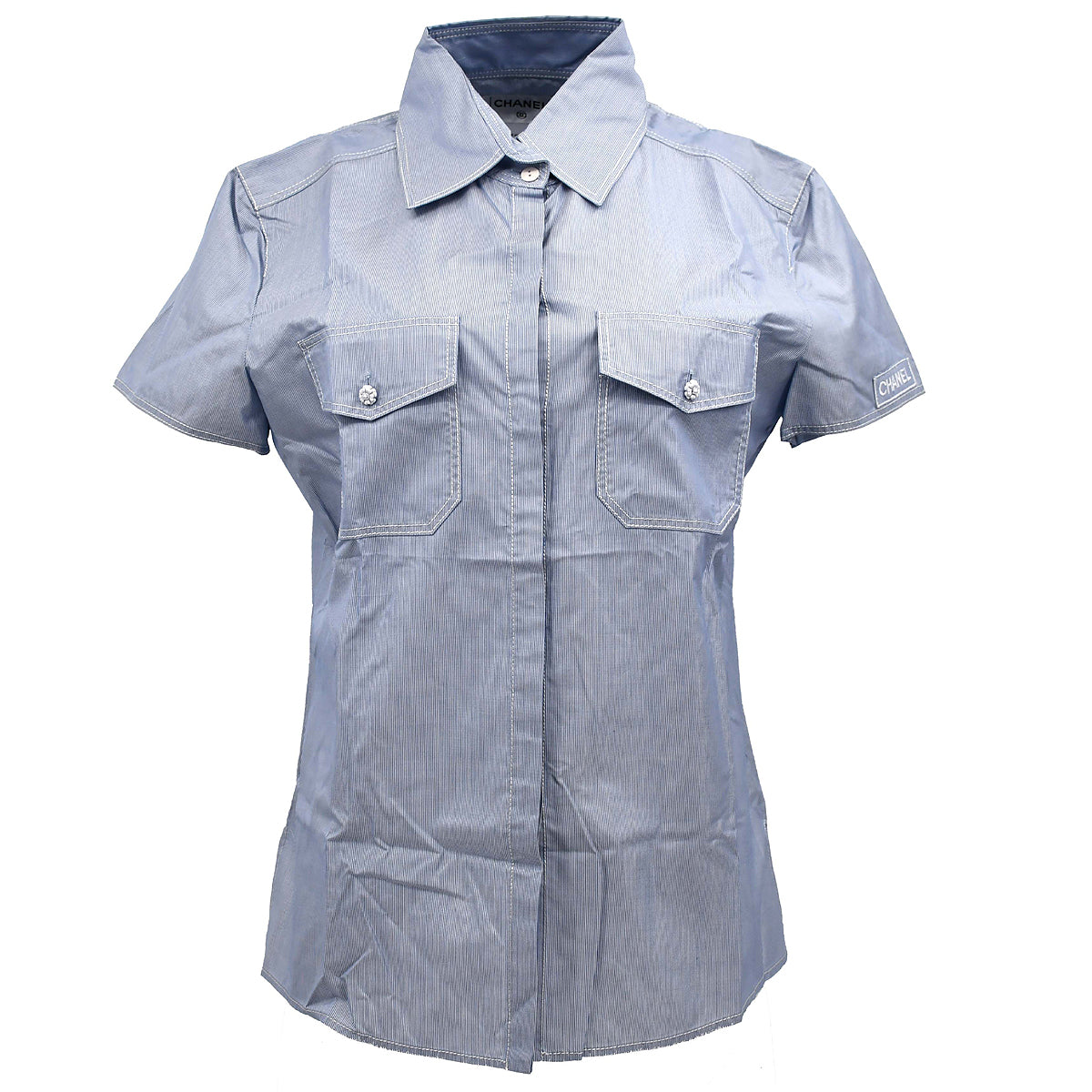 Chanel Short Sleeve Shirt Blue 05C #40