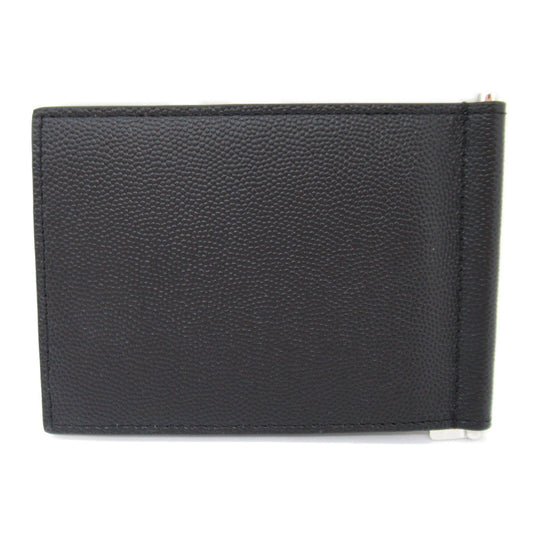 Saint Laurent Double Fold Wallet Double Folded Wallet Leather  Wallet Black 378005BTY0N1000