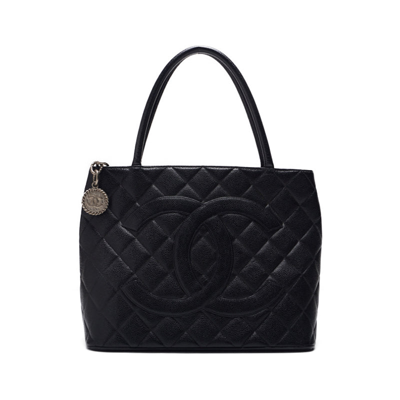 Chanel Matrasse ed Tote Caviar S Black (Silver G ) 's Bag Lady's Start Bag Tote Bag Hybrid 【 Ship】 Khao Yamamoto Online