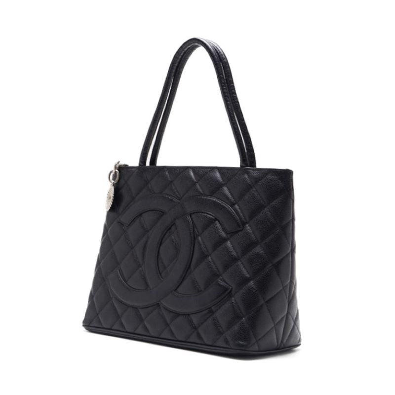 Chanel Matrasse ed Tote Caviar S Black (Silver G ) 's Bag Lady's Start Bag Tote Bag Hybrid 【 Ship】 Khao Yamamoto Online