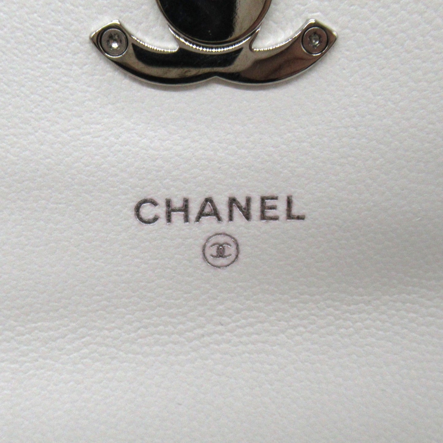 CHANEL Mini Chain Sder Bag Shoulder Bag Cabia S  White  AP2758