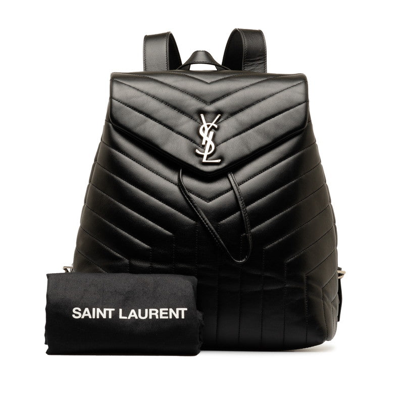 San Laurent Monogram Rule Medium Lock Backpack 487219 Black Leather  Saint Laurent