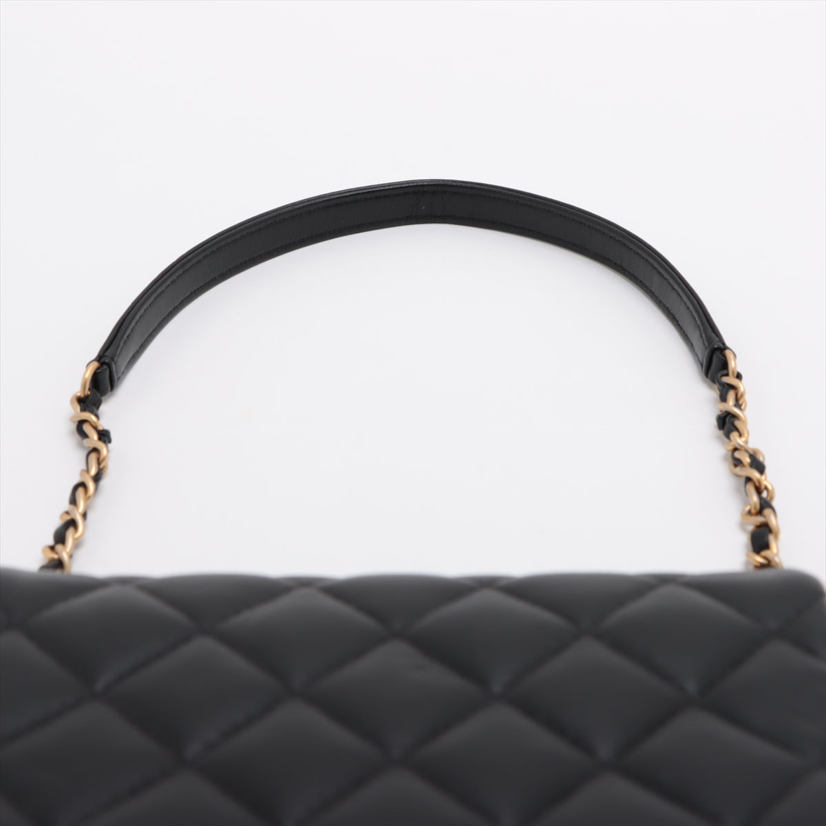 Chanel Mini Matrasse  Single Flap Single Chain Bag Line Stone Black G  AS2599