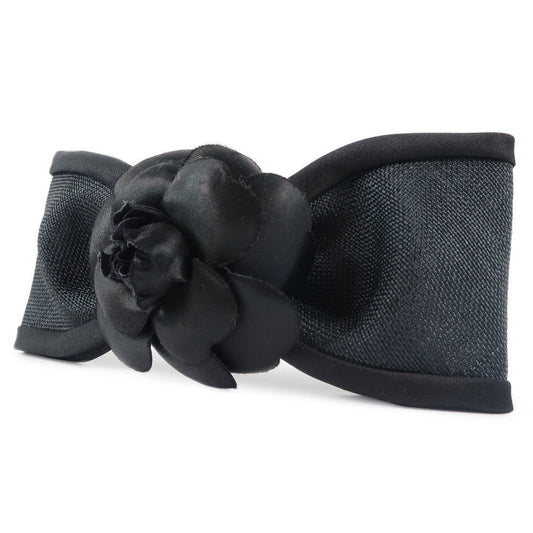 Chanel Chanel Ribbon Motif Baretta Camelia Satin Black Ribbon Motif  A+ Ranked