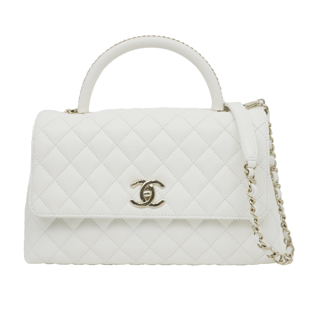 Chanel Coco Handle 29 Cabia S Handbag White Shoulder G A92991