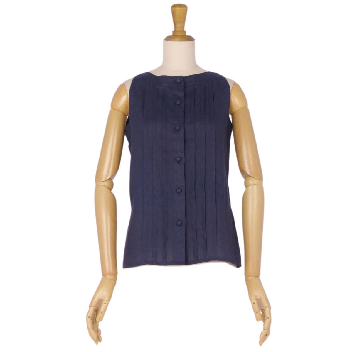 Vint Chanel T-shirt Chanel T-shirt  Sleeve Linen Landless Tops  36 (S equivalent) Navy  Navy