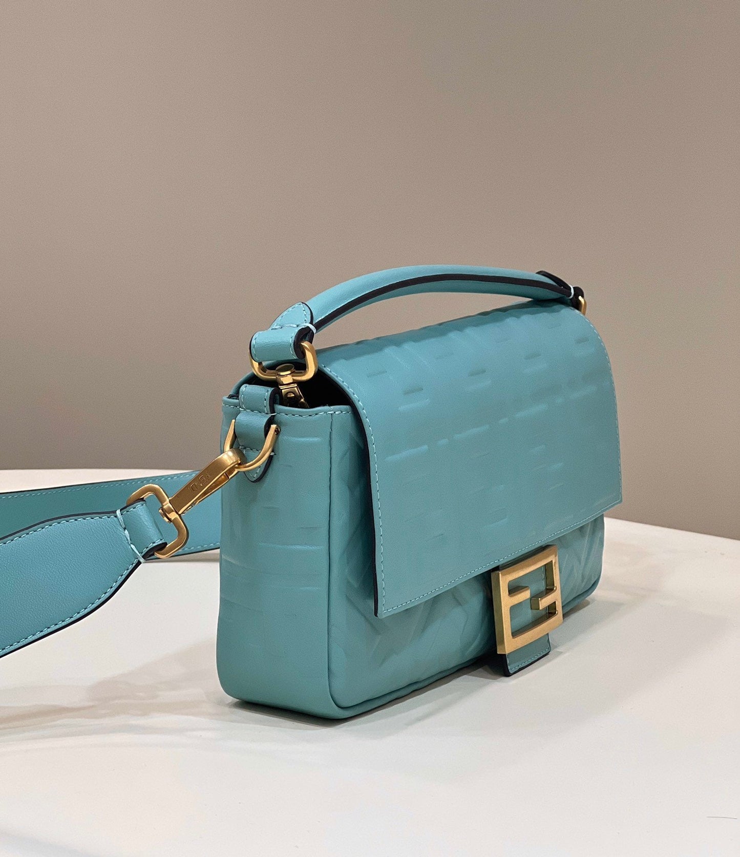 Fendi Baguette Teal Crossbody Bags