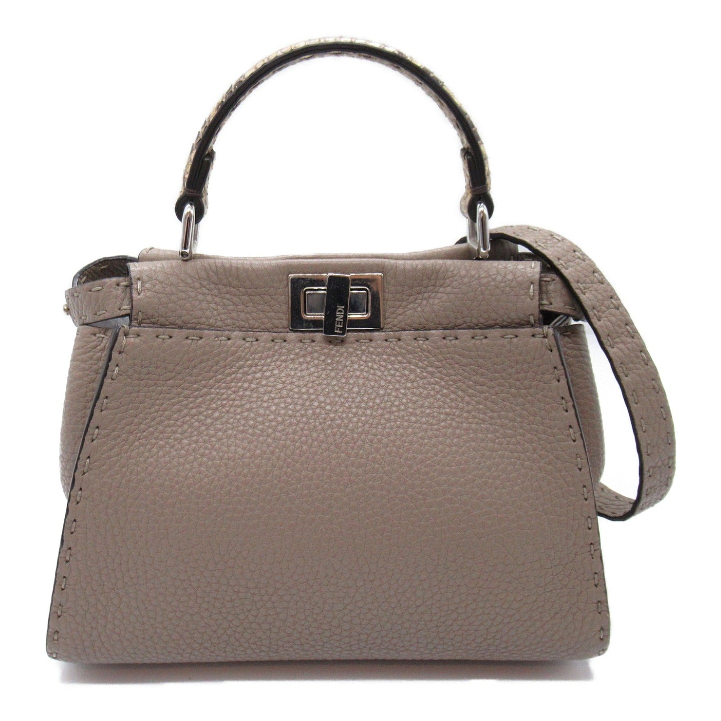 Fendi Fendi Peak Booth Mall 2w Shoulder Bag 2way Shoulder Bag Leather Pearson  Grey Grey 8BN244