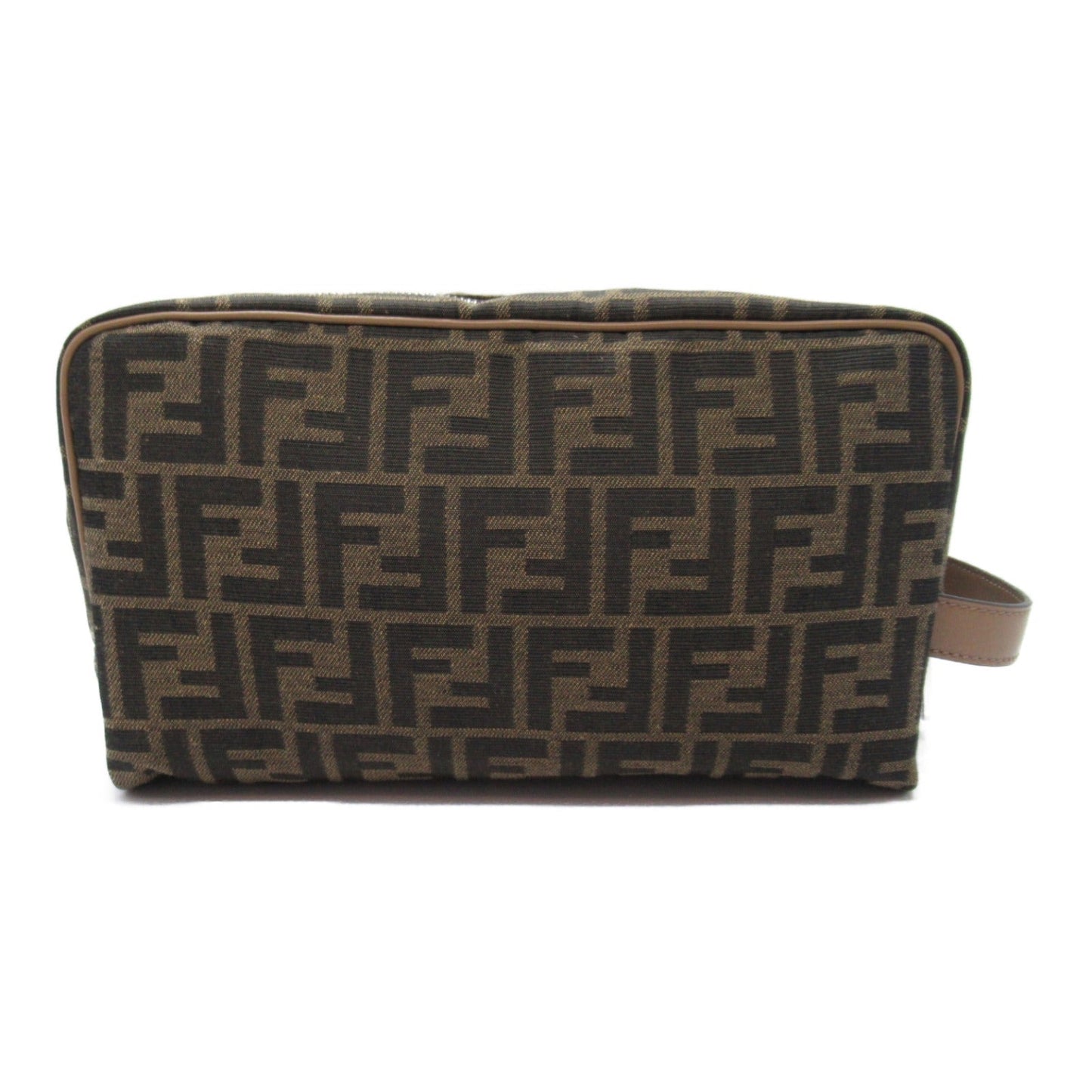 Fendi Fendi FF Jacquard Pouch Bag Fabric   Brown 7N0141ALWKF1HRM