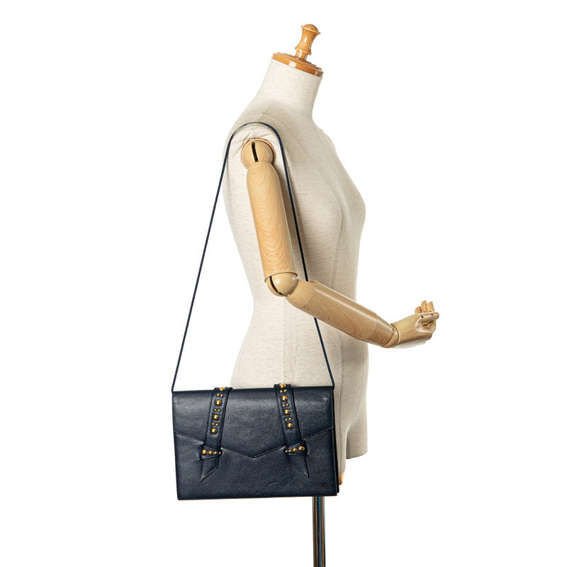 Sun-Laurent Shoulder Bag Navy G Leather  Saint Laurent