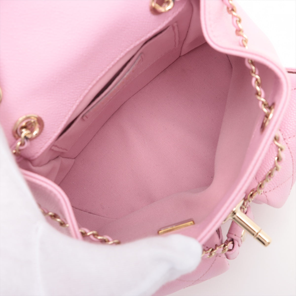 Chanel Matrasse Caviar S Chain Rucks Pink G  AS3787