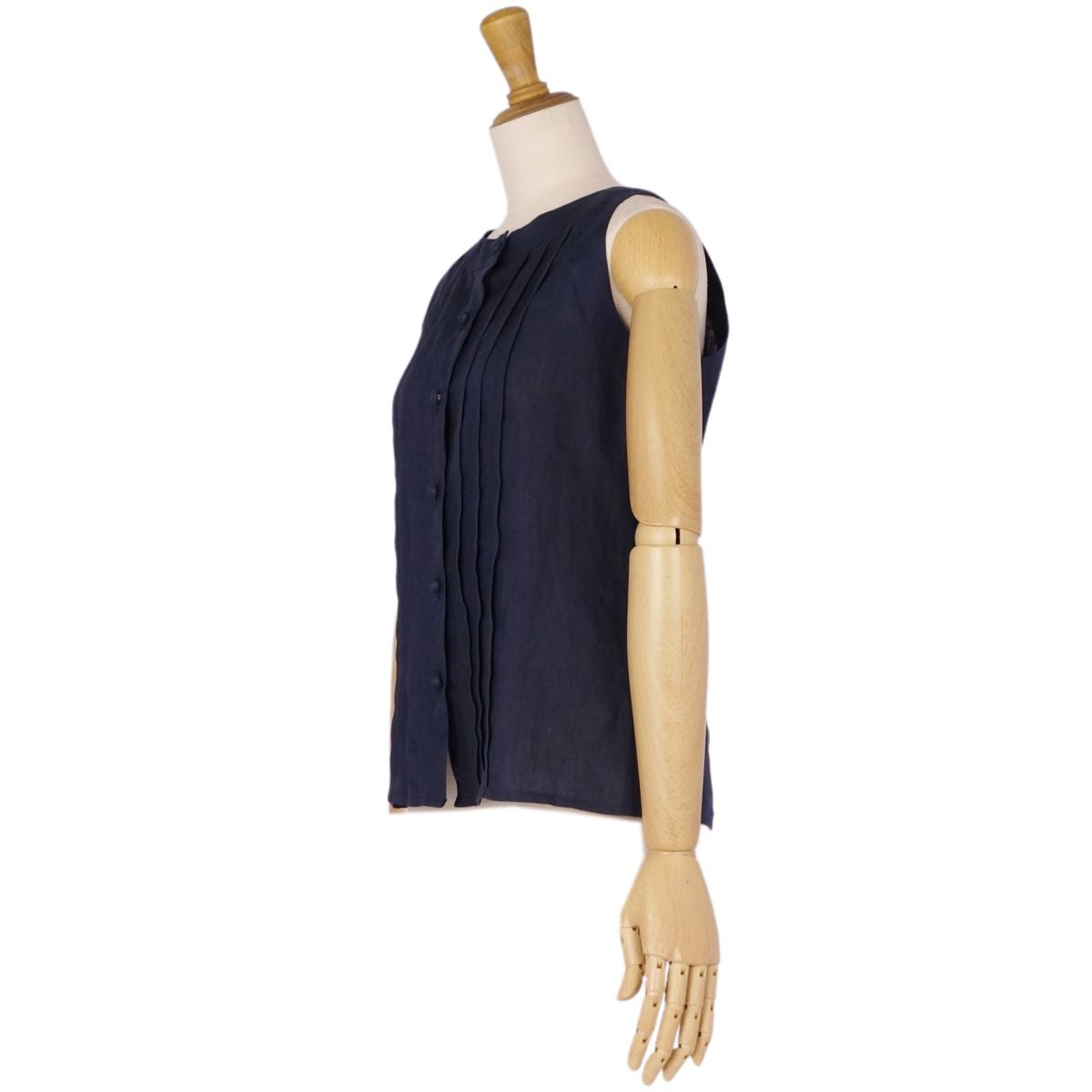 Vint Chanel T-shirt Chanel T-shirt  Sleeve Linen Landless Tops  36 (S equivalent) Navy  Navy