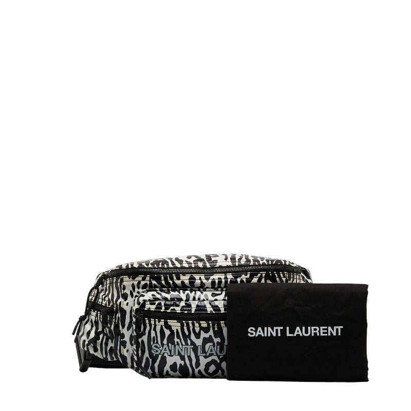 Saint Laurent Belt Bag in Nylon White Black 581375