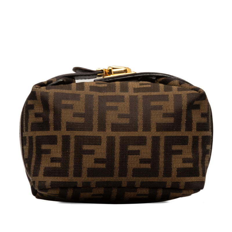 Fendi Zucca Mini Bag Handbag Pochette 26360 Brown Beige Canvas Leather  Fendi