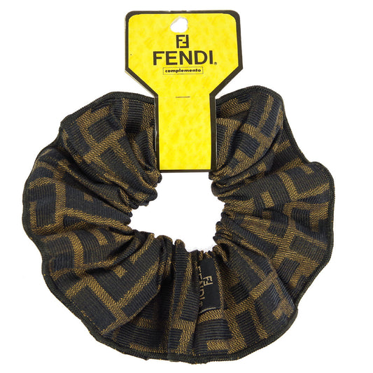 Fendi Zucca Hair Rubber Scrunchie Brown