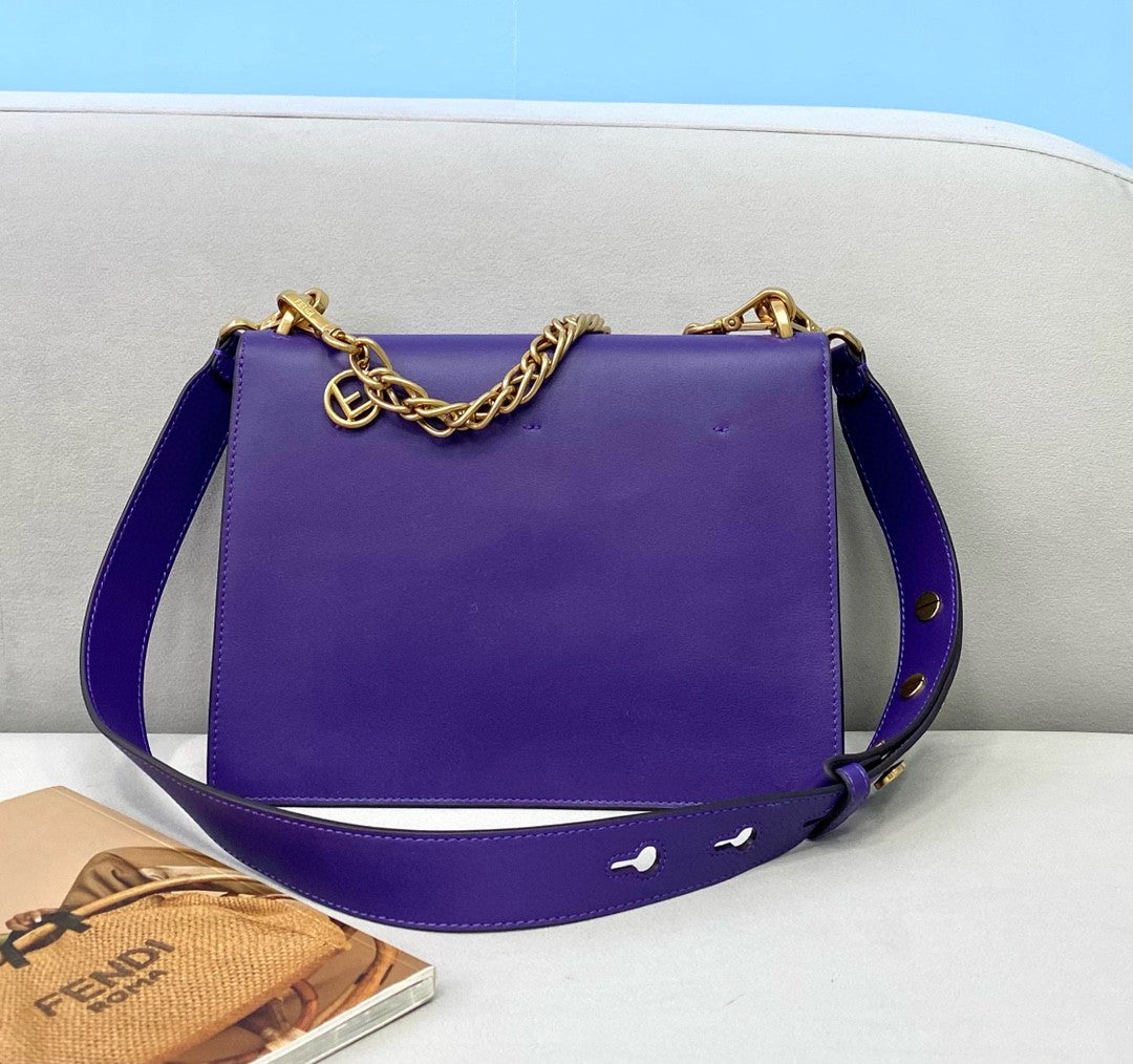 Fendi Kan U Small Blue Bag For Woman 25cm/9.5in