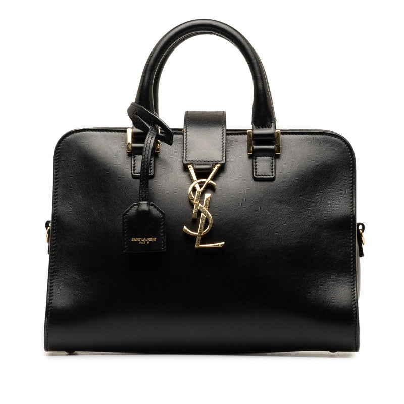 Saint Laurent Monogram Cabas Handbag 472466 Black Leather  Saint Laurent