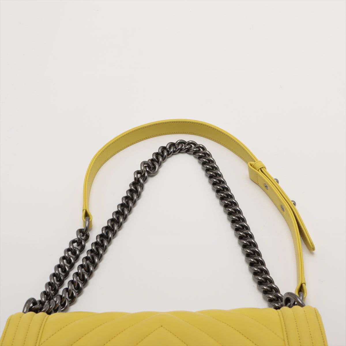 Chanel Boy Chanel 25  Chain Shoulder Bag V Stitch Yellow Silver