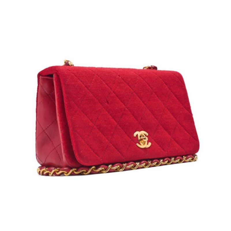 CHANEL 【CHANEL】MINI TRASSE Full Flap Turnlock Chain Shoulder Cotton Red  Shoulder Bag Mini Shoulder Bag  Bag Hybrid 【 Ship】【SS】Official Online