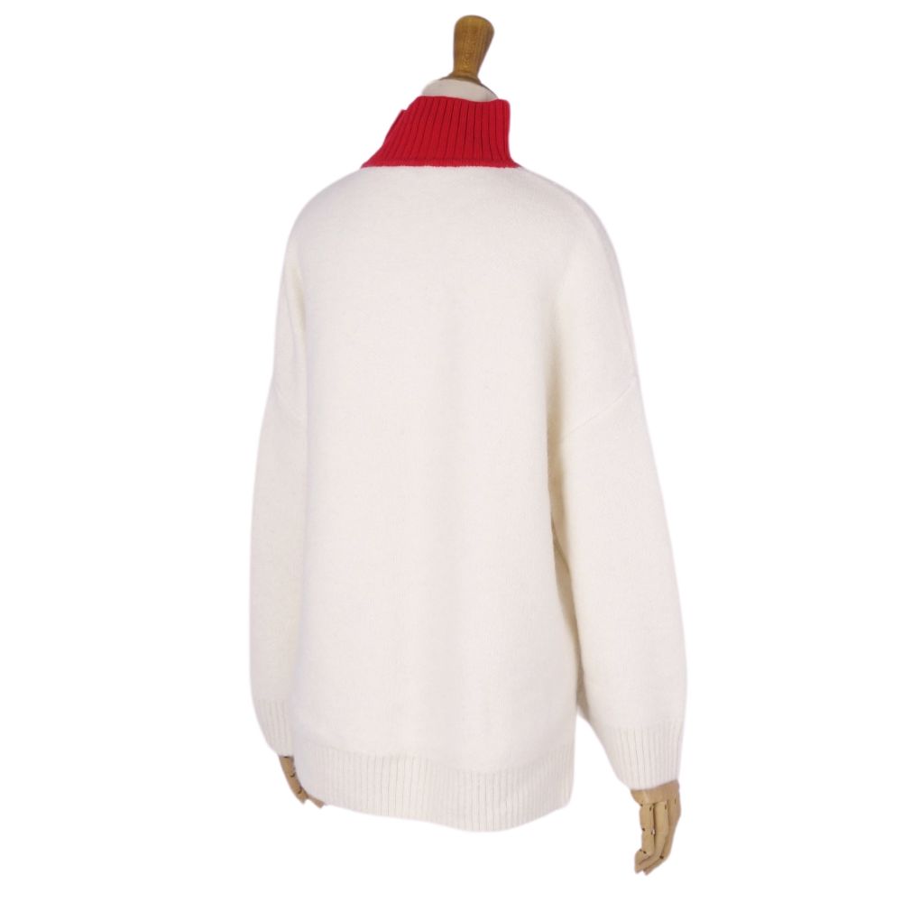 Fendi Fendi s  Logo Mohear Alpacca Tops  Made in Italy 38 (M equivalent) Ivory/Red Sex