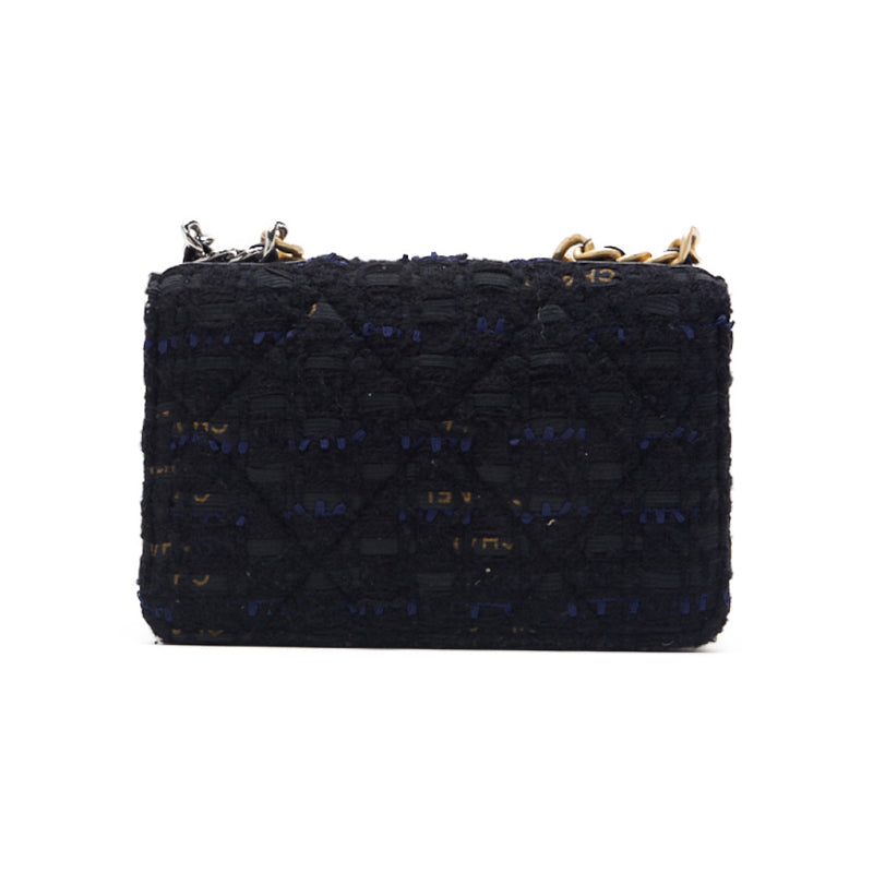 CHANEL 【CHANEL】 CHANEL 19 Matrasse Chain Wallet Tweed Black  Blue (Gen × Silver Gold)  Wallet Coupon Wallet  【French】