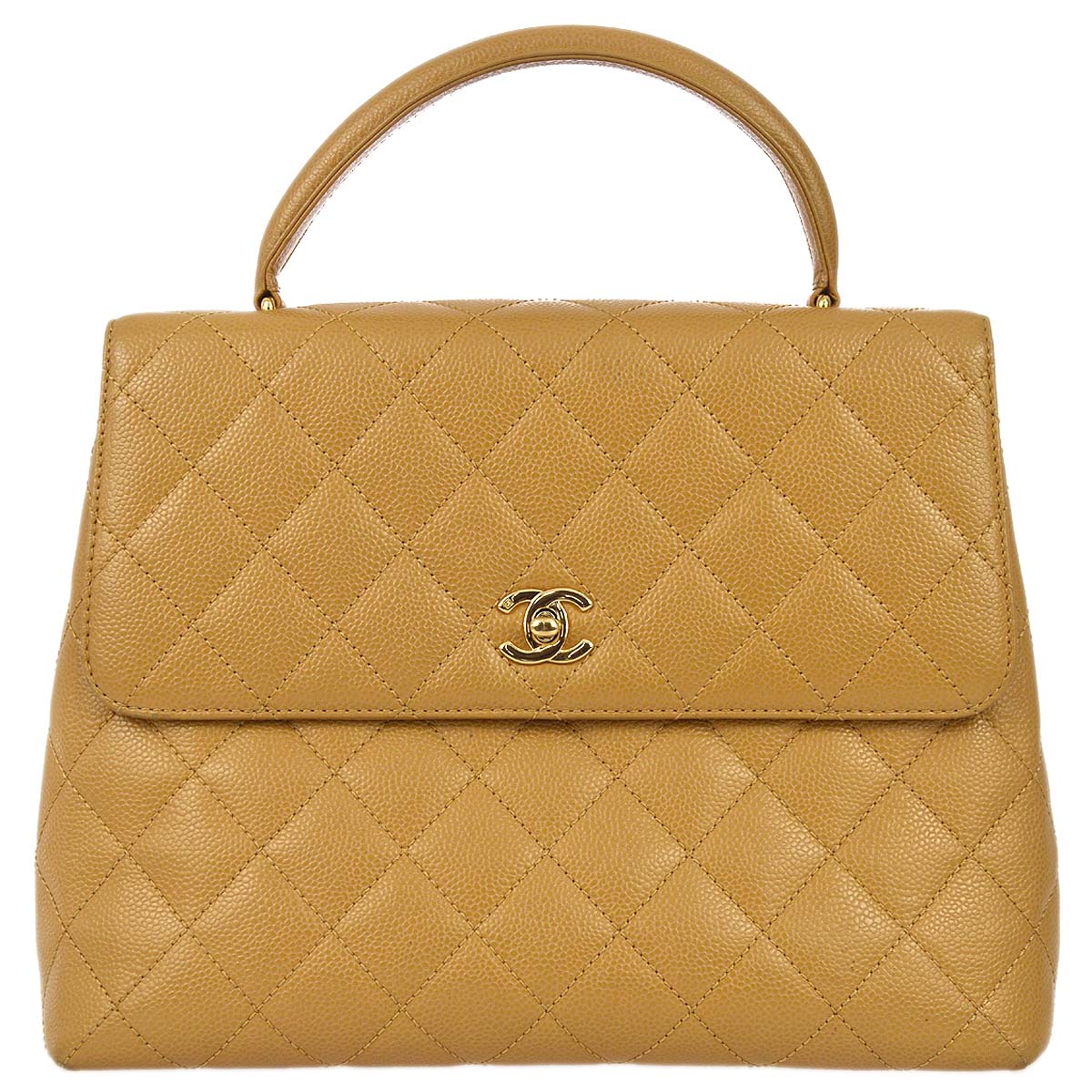 Chanel 2004-2005 Beige Caviar Kelly Handbag