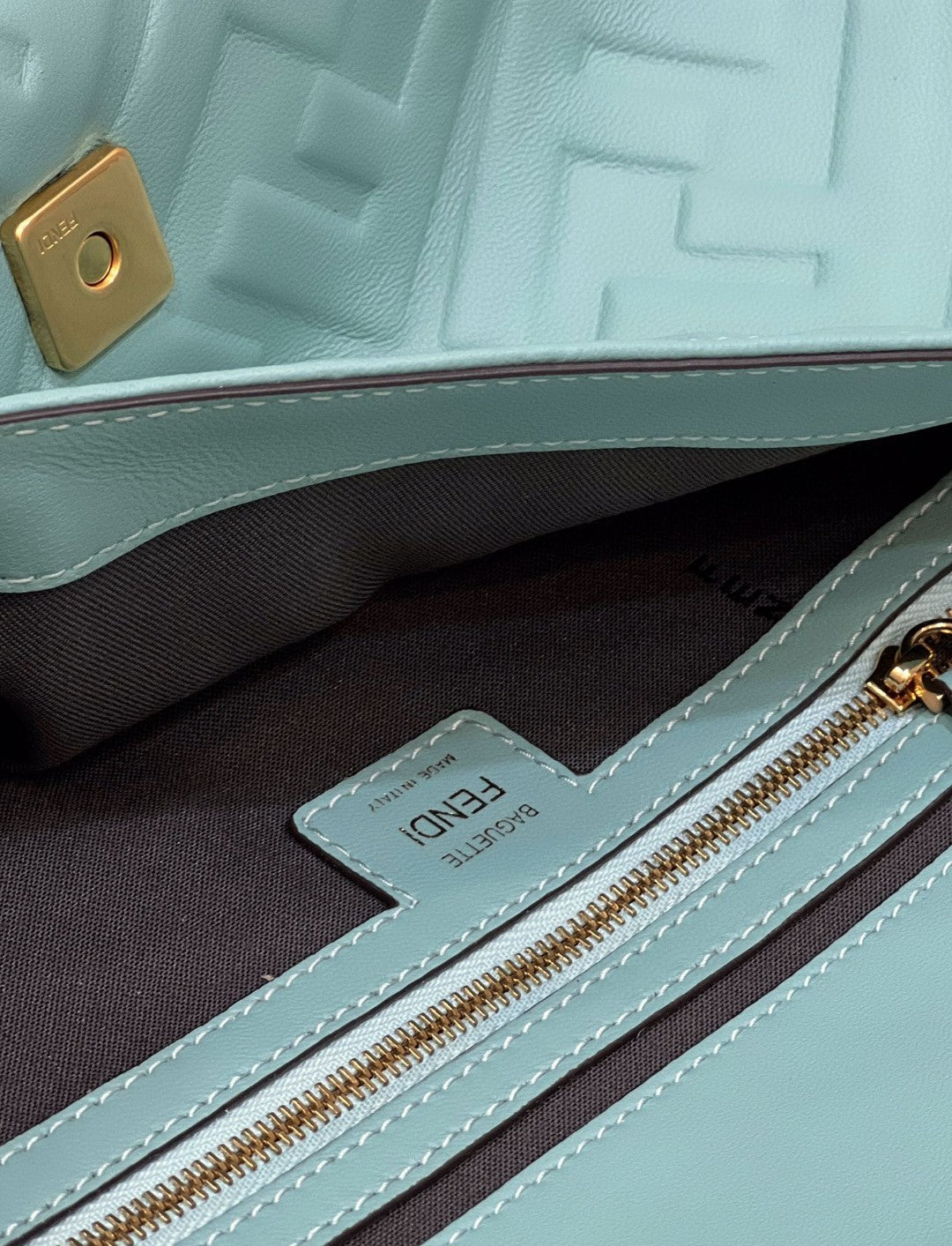 Fendi Baguette Medium Mint Green Bag For Woman 27cm/10.5in