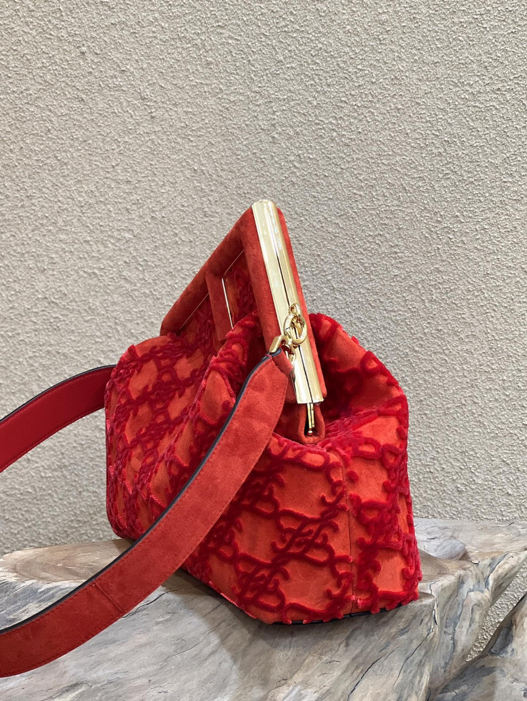 Fendi Fendirst Medium Red Bag For Woman 32.5cm/13in