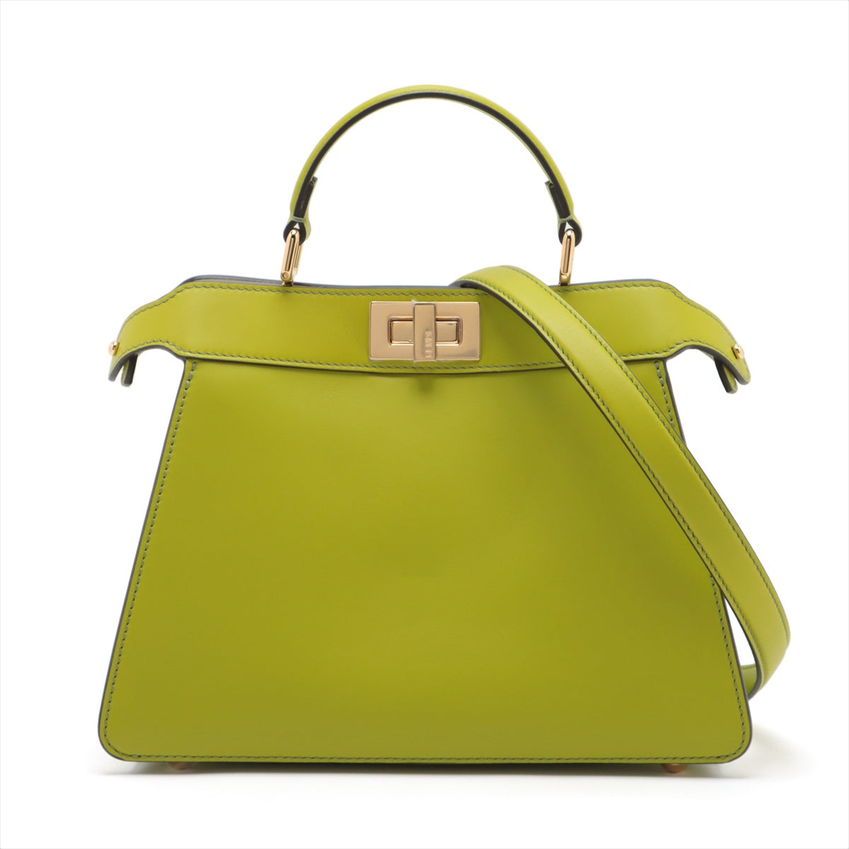 Fendi Peekaboo ICEU Small Leather 2WAY Handbag Green 8BN327