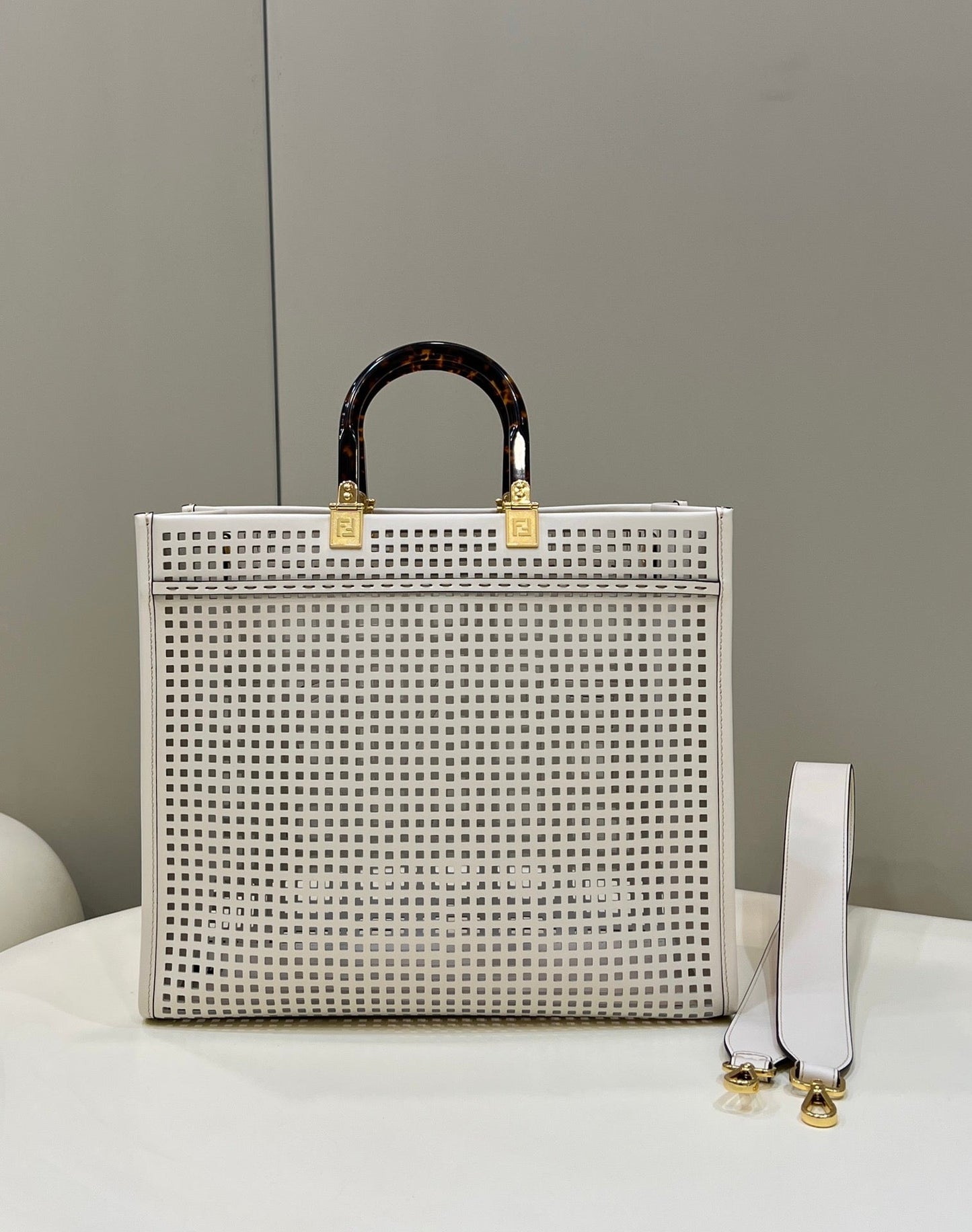 Fendi Fendi Sunshine Medium Two-toned perforated Bag For Woman 37cm/14.5in