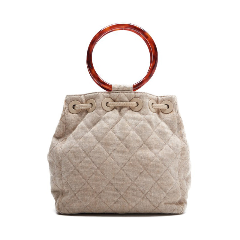 CHANEL 【CHANEL】Coco Handbag Canvas Beige Handbag  Handbag Hybrids【 Ship】ern Netherlands Online