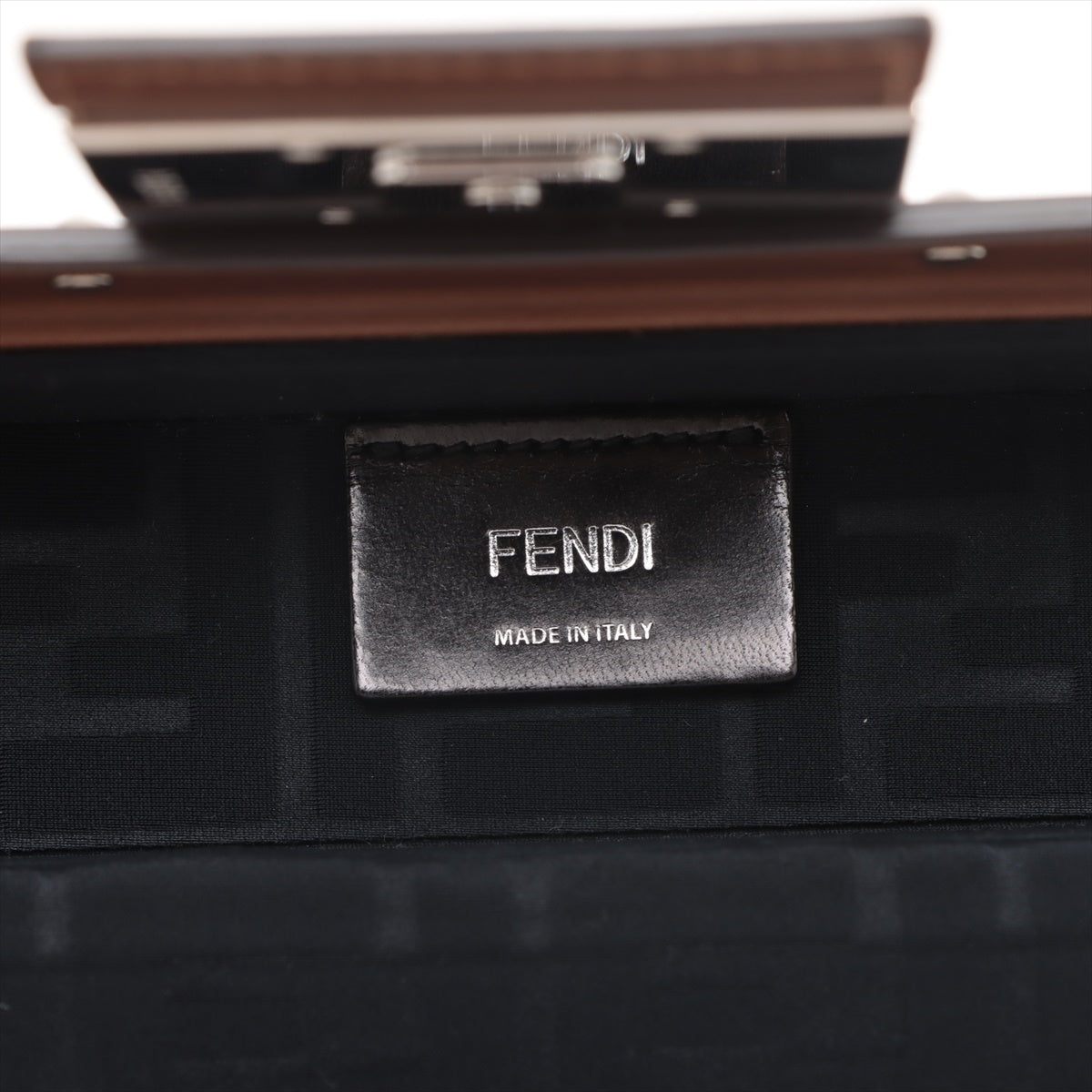 Fendi Zucca PVC X Leather Shoulder Bag Brown 7VA498