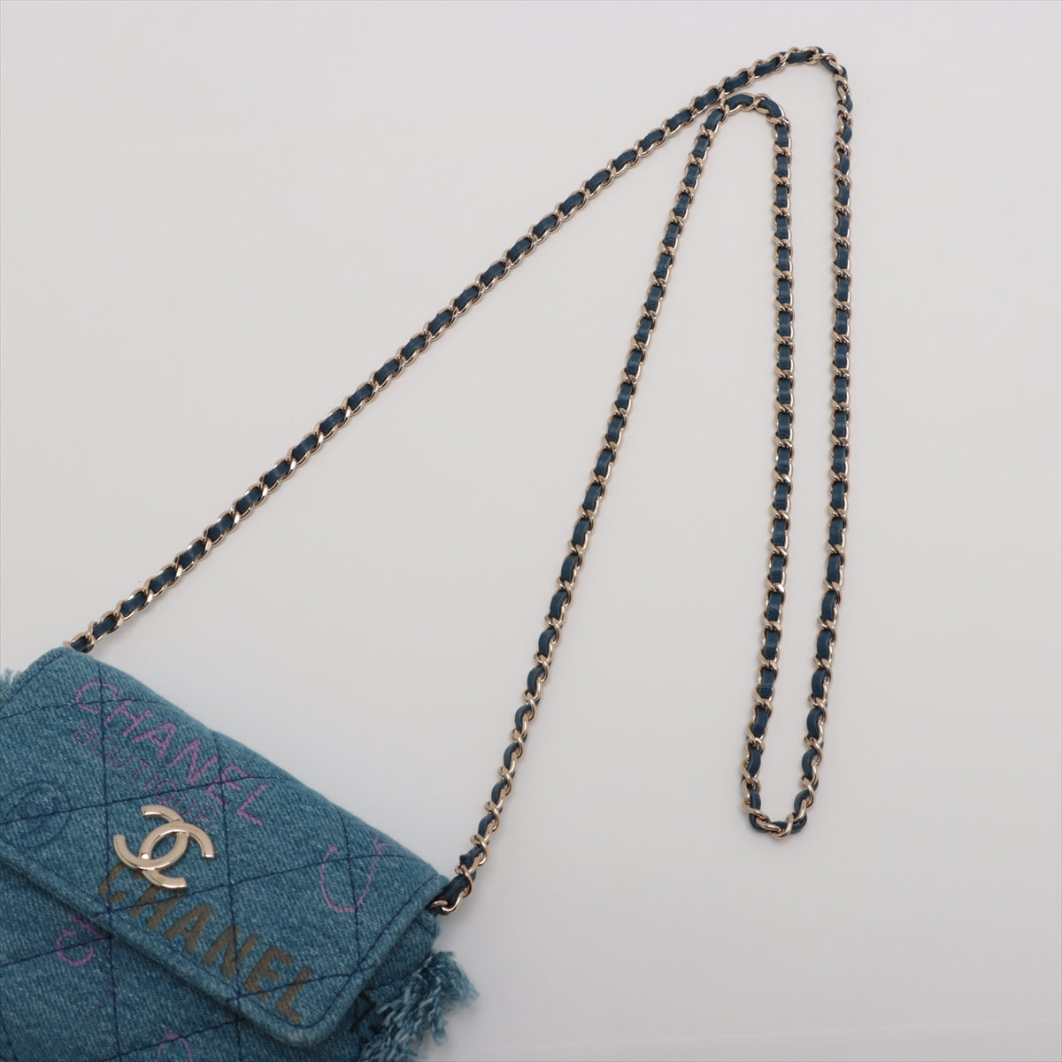 Chanel Mini Matrasse Denim Chain Shoulder Bag Blue G  32rd