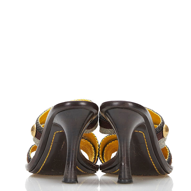 Louis Vuitton Sandals Leather/Candy Black Brown Ladies