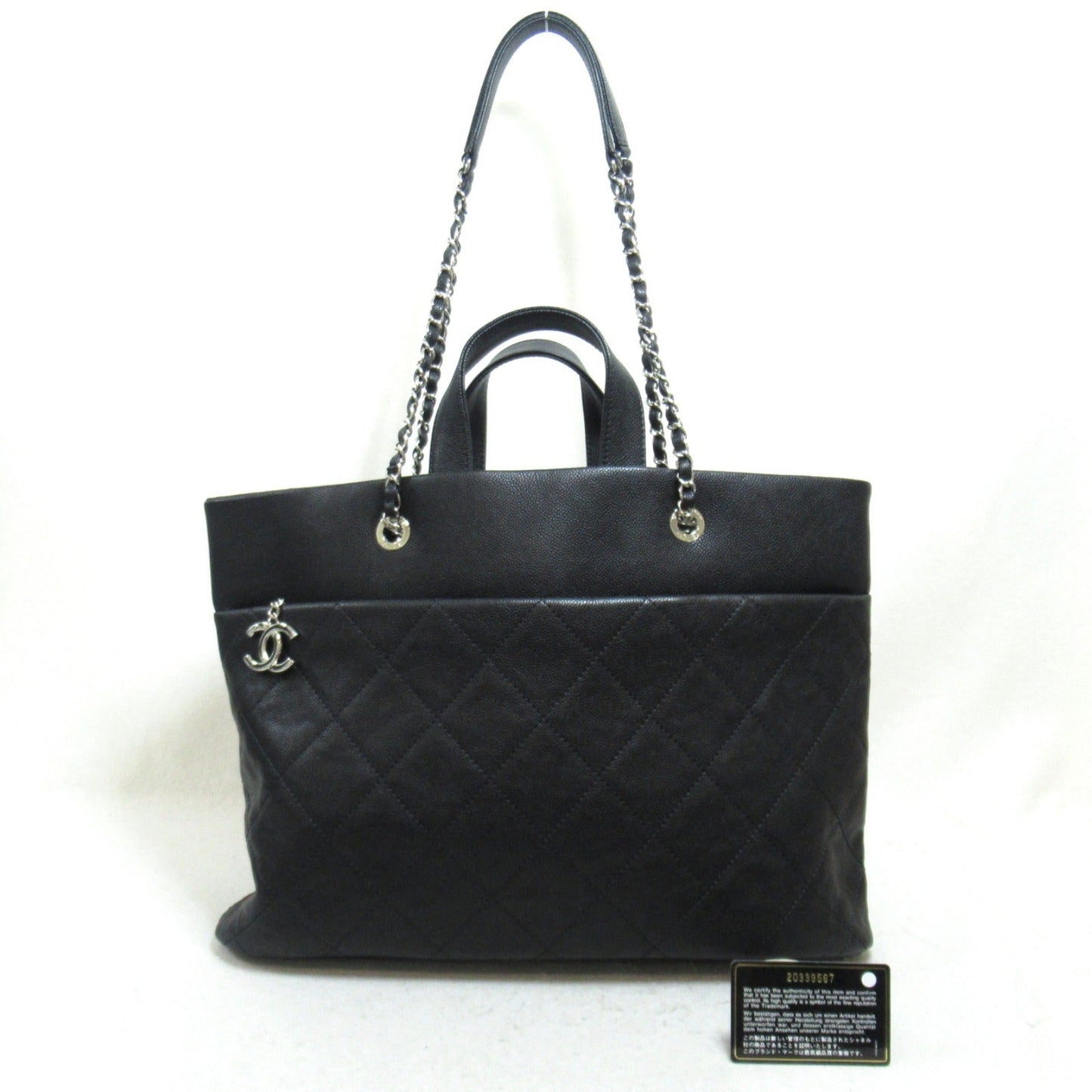 Chanel 2W Tote Bag Tote Bag Caviar S Women's Black