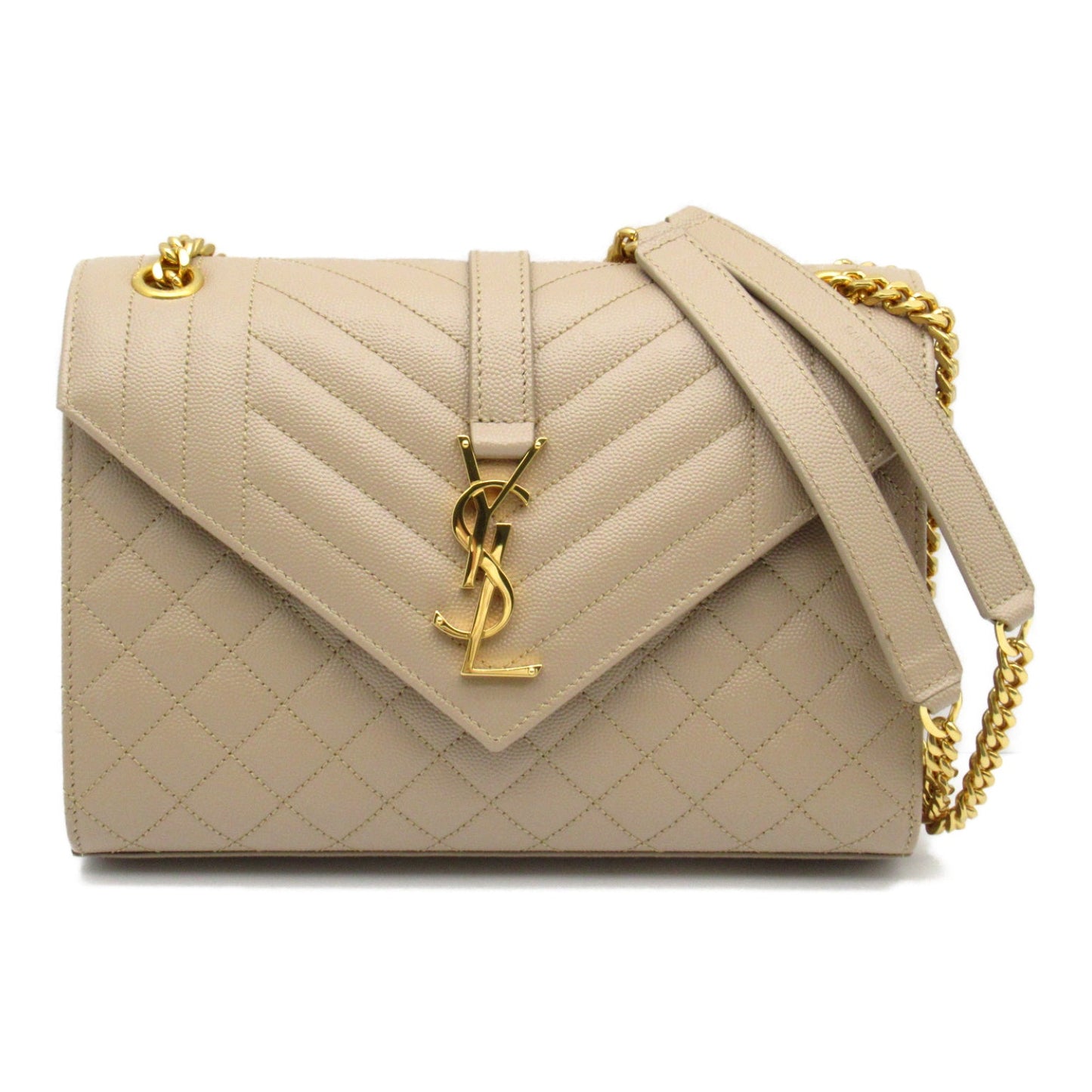 Saint Laurent Chain Shoulder Bag Leather Bag Beige  600185BOW912721