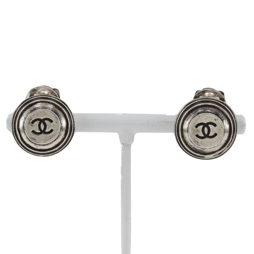 Chanel Chanel Coco Mark Earrings Metal  1999 Silver 99P  11.7g Coco Mark