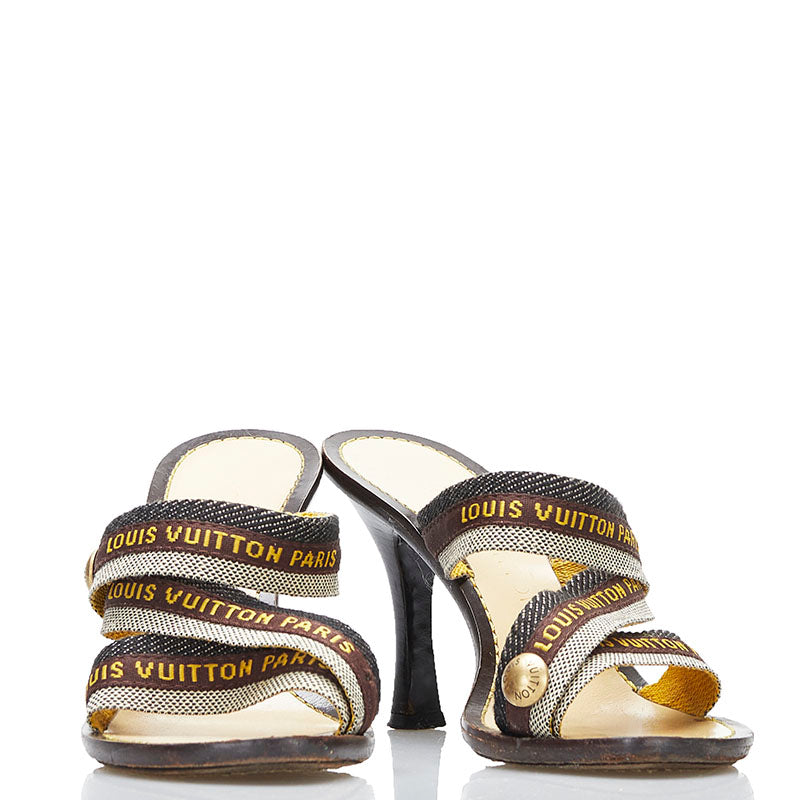 Louis Vuitton Sandals Leather/Candy Black Brown Ladies