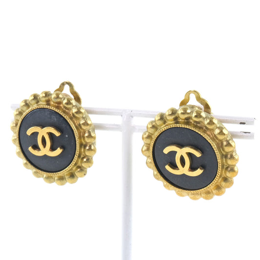 CHANEL CHANEL COCOMARK EARLING Vintage G  Black 95P  27.0g COCO Mark