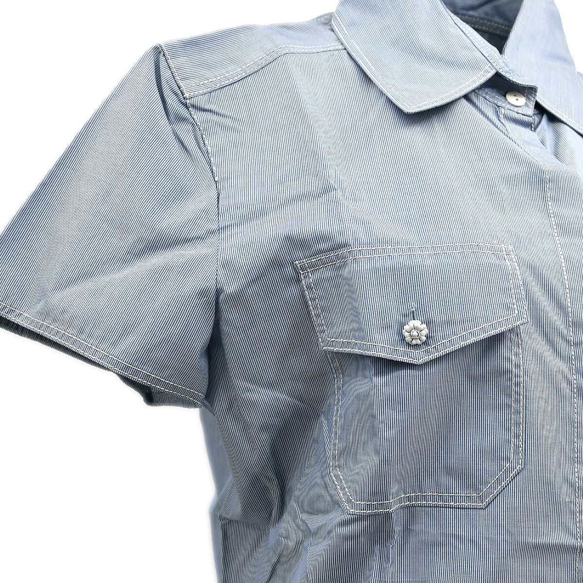 Chanel Short Sleeve Shirt Blue 05C #40