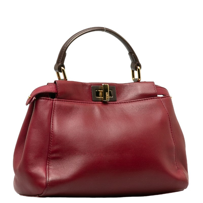 FENDI Peekaboo Handbag in Leather Red 8BN244