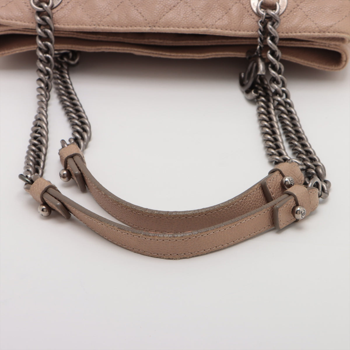 Chanel Matrasse Caviar S Chain Shoulder Bag Beige Silver  15th