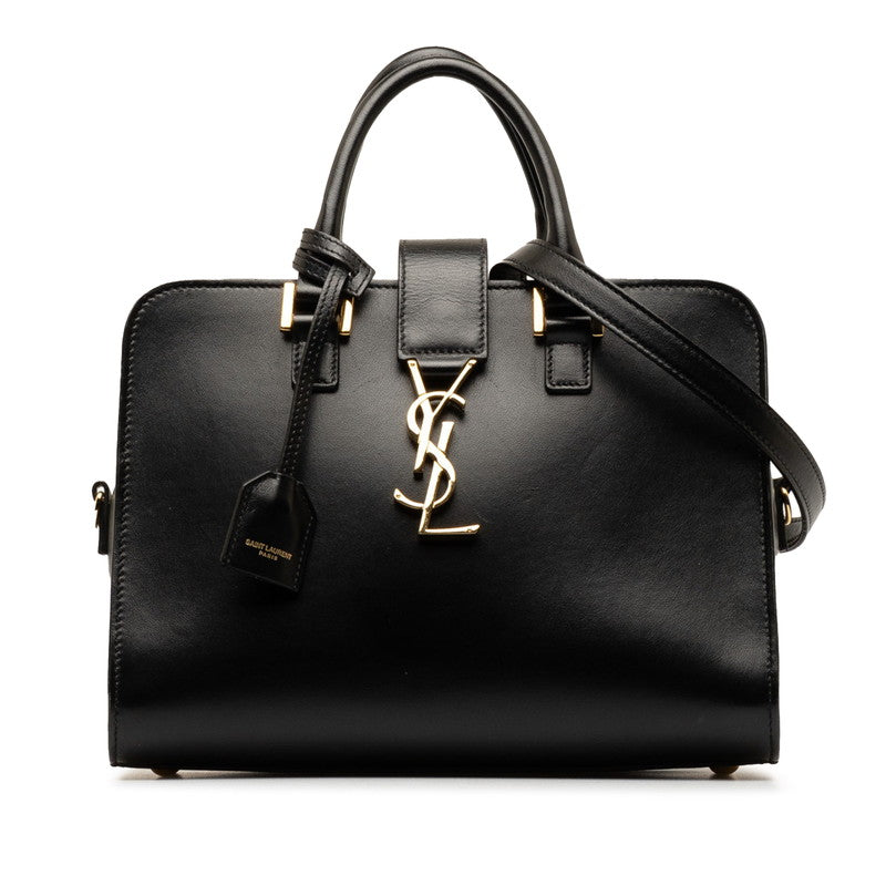 Saint Laurent Monogram Cabas Handbag 2WAY 568853 Black Leather  Saint Laurent