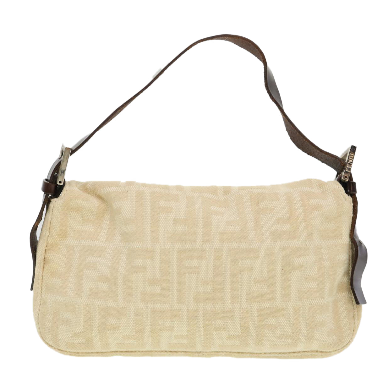 FENDI Zucca Canvas Mamma Baguette Shoulder Bag Beige