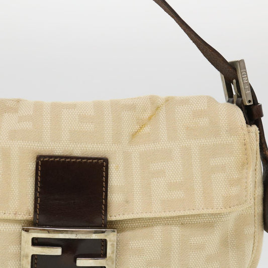 FENDI Zucca Canvas Mamma Baguette Shoulder Bag Beige