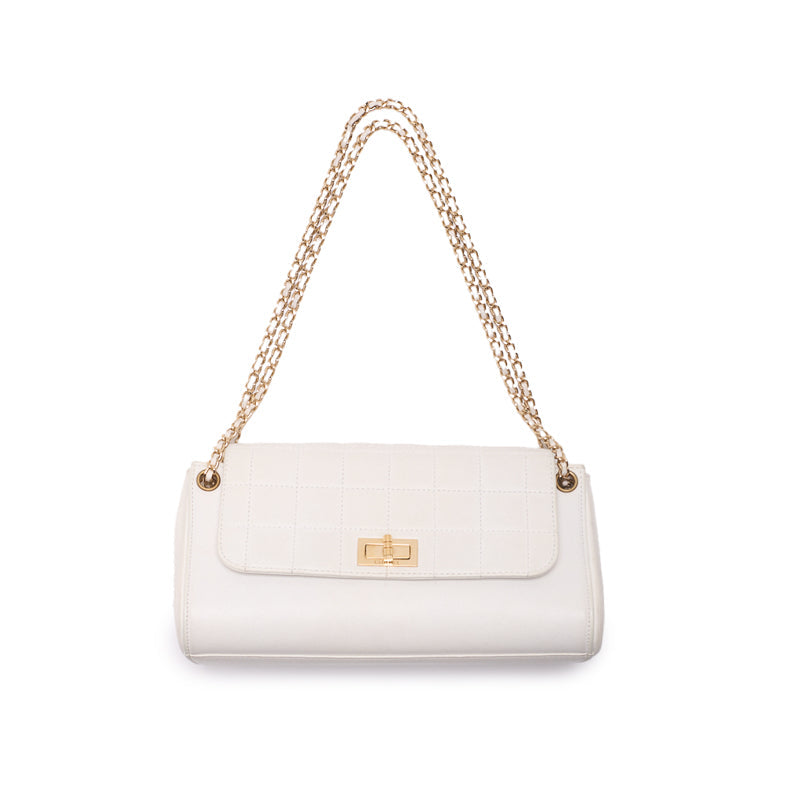 CHANEL Chocolate Bar 2.55 Lock Chain Shoulder  White (Gen Gold ) Shoulder Bag Mini Shoulder Bag  Bag Hybrid 【 Ship】 Himalan Online