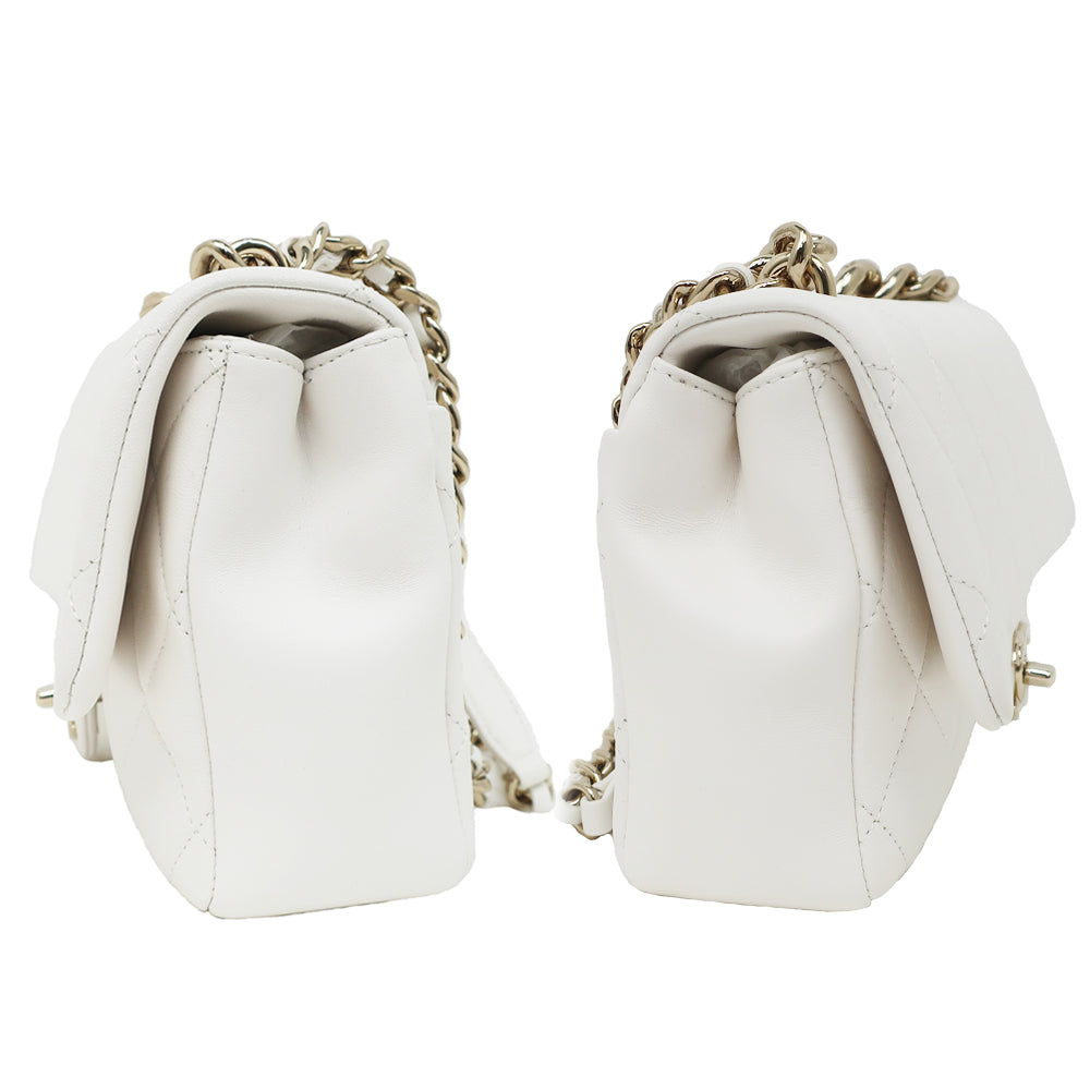 Chanel Matrasse 2WAY Chain Shoulder Bag White Hand GD G