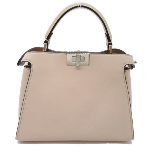 Fendi Fendi Peekaboo Icon Essential Shoulder Bag Leather  White 8BN302