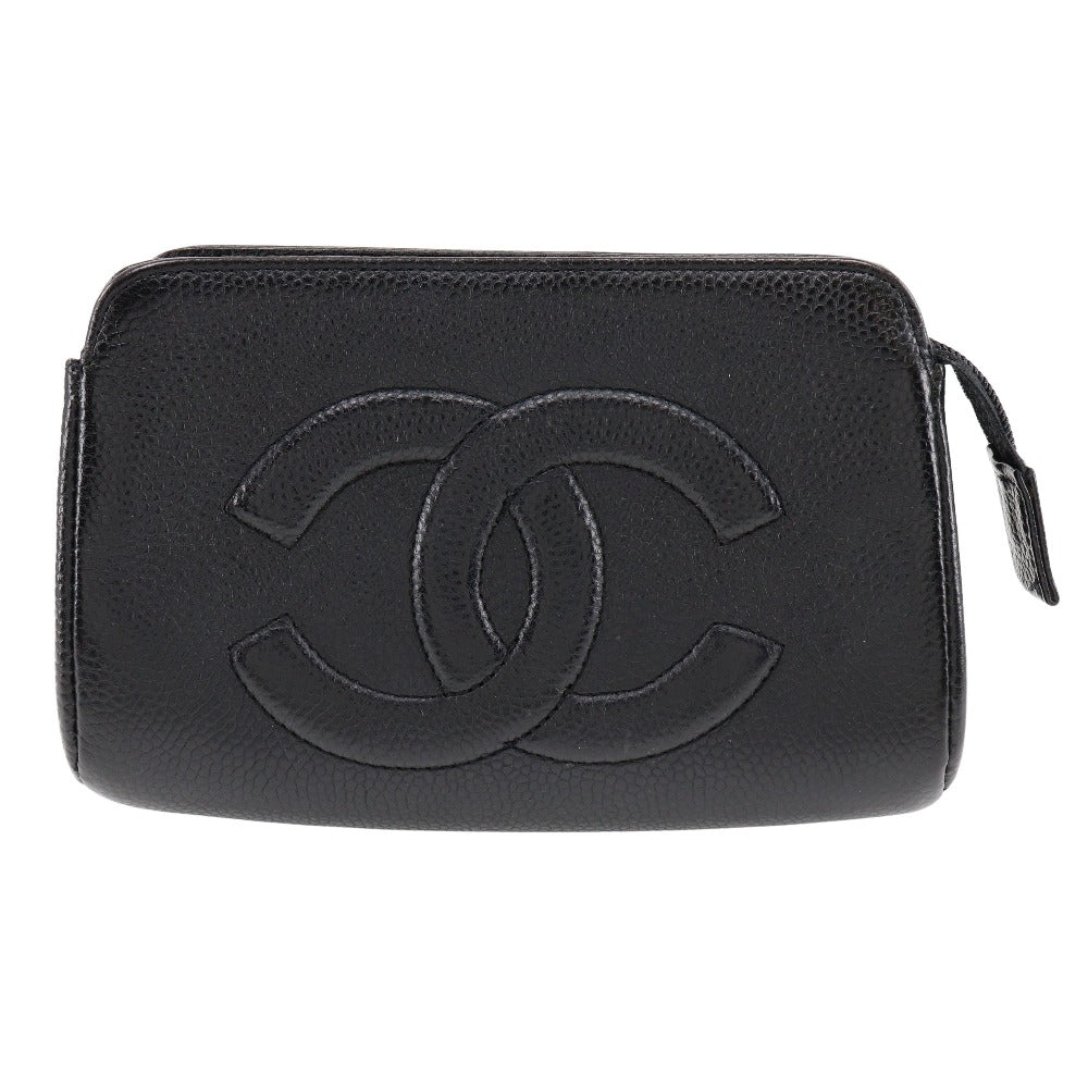 Chanel A01436 Caviar S French Black  Cosmetic Pouch